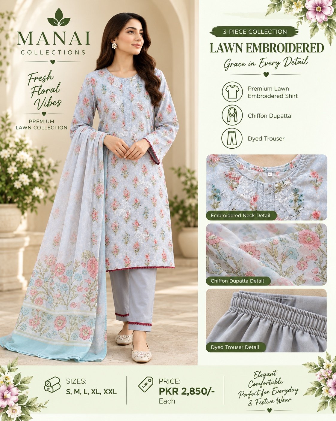 Pink Blue Ombre Suit - Manai Collections